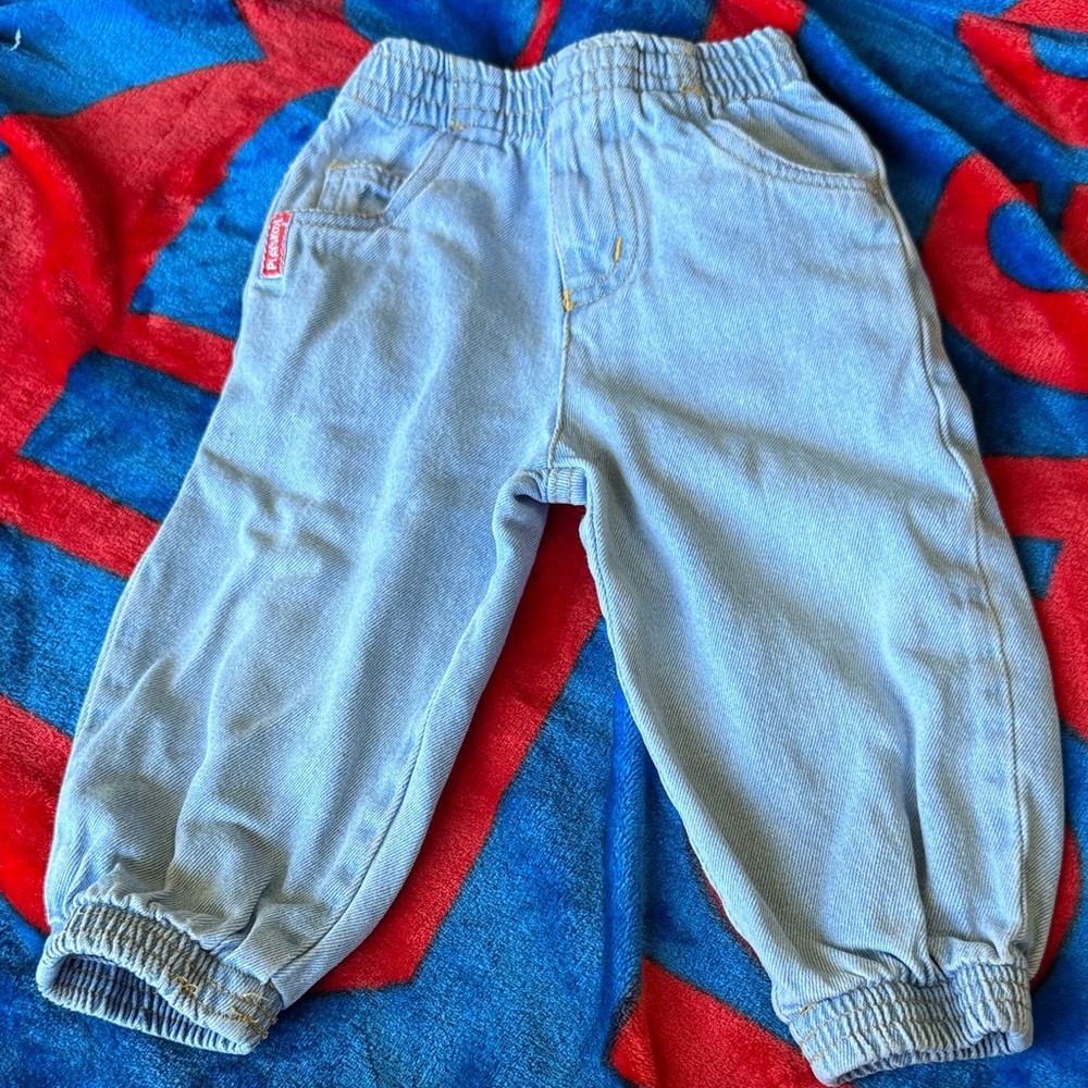 Stylish Kids' Light Blue Elastic Waist Jeans
